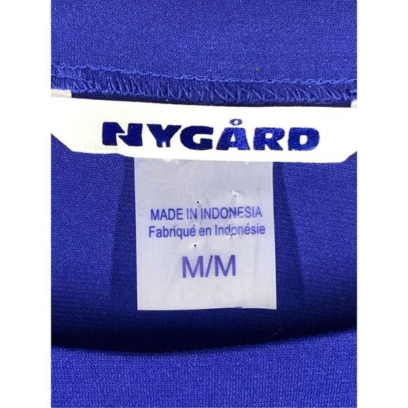 Nygard Women's Leopard Print Crew Neck Long Sleeve Top Blue Size Medium - Picture 4 of 7